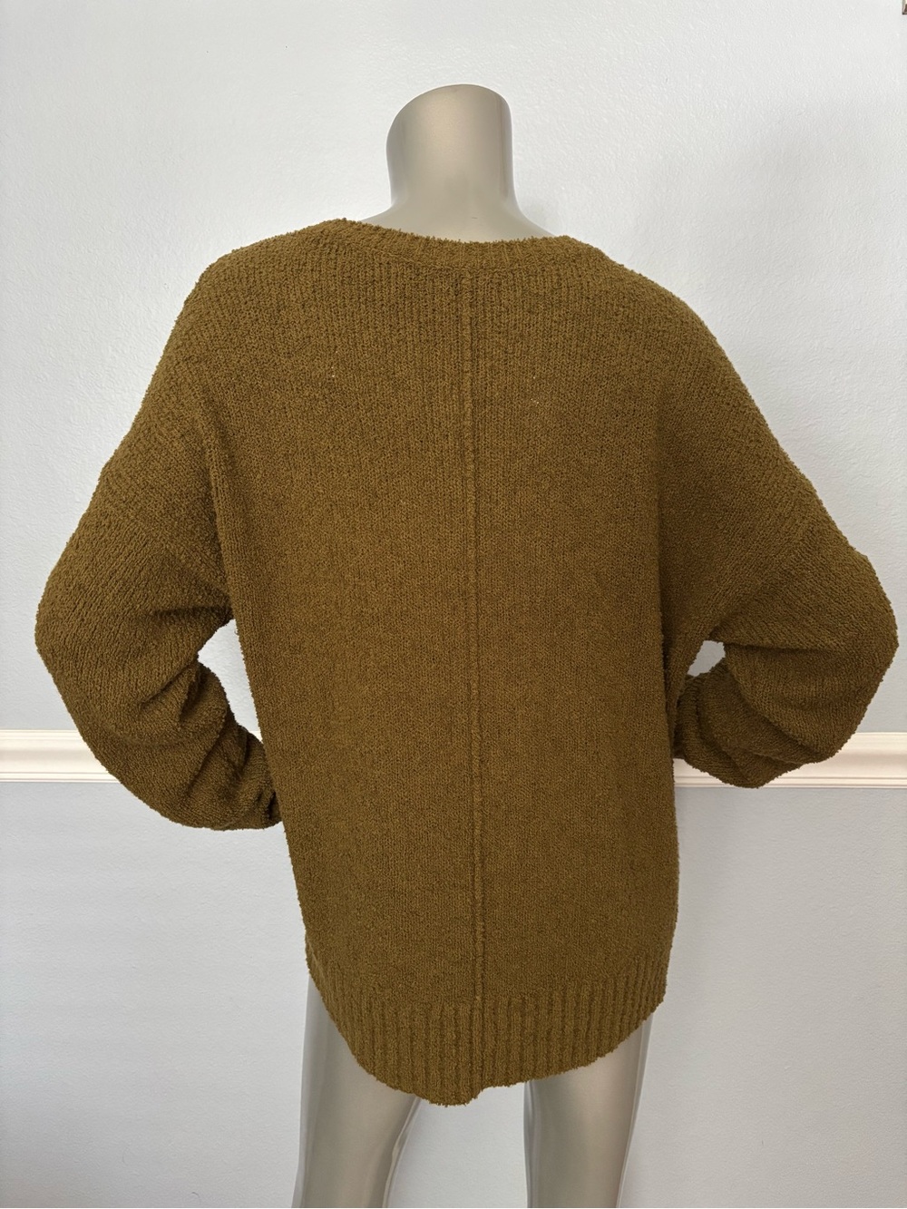 Eileen Fisher NWT Organic Cotton Fluff Cashmere Blend Crewneck Sweater Moss - Picture 3 of 4